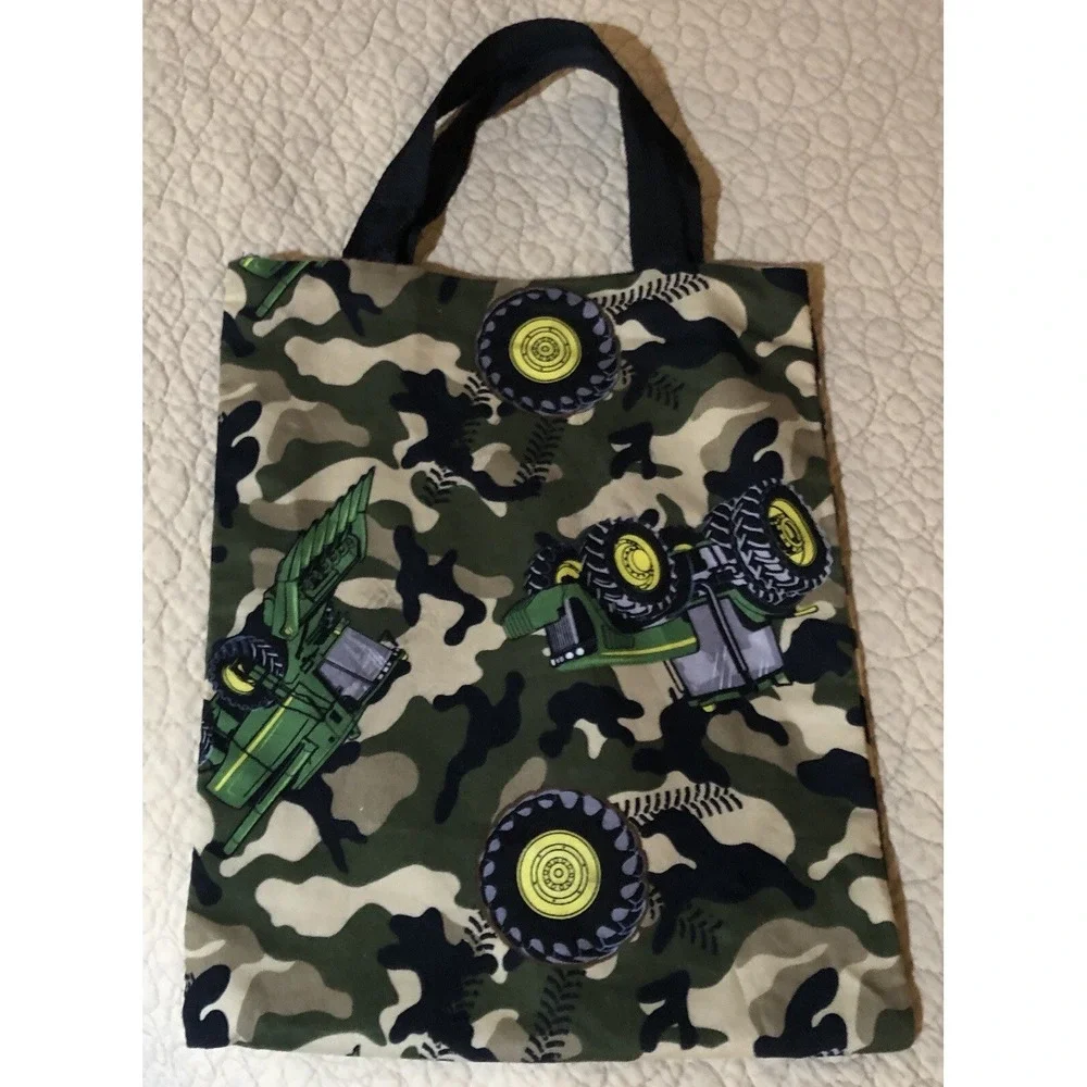 Tractor Handmade Lined  Bag Tote Tablet Book Toy Farm Bag Birthday Baby Gift‎